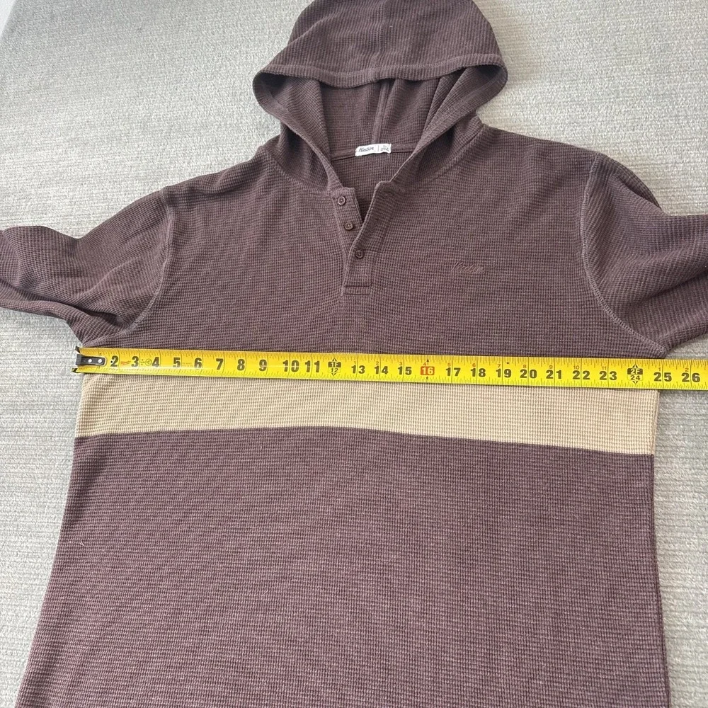 KATIN USA Horizon Long Sleeve Sweater Men XL Waffle Thermal Brown Hooded Surfer